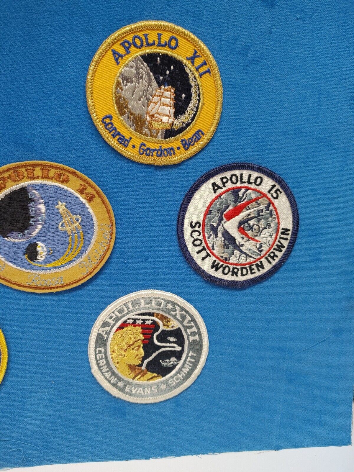 ORIGINAL VINTAGE NASA APOLLO LEM MOON PATCH COLLECTION MOUNTED IN 1973
