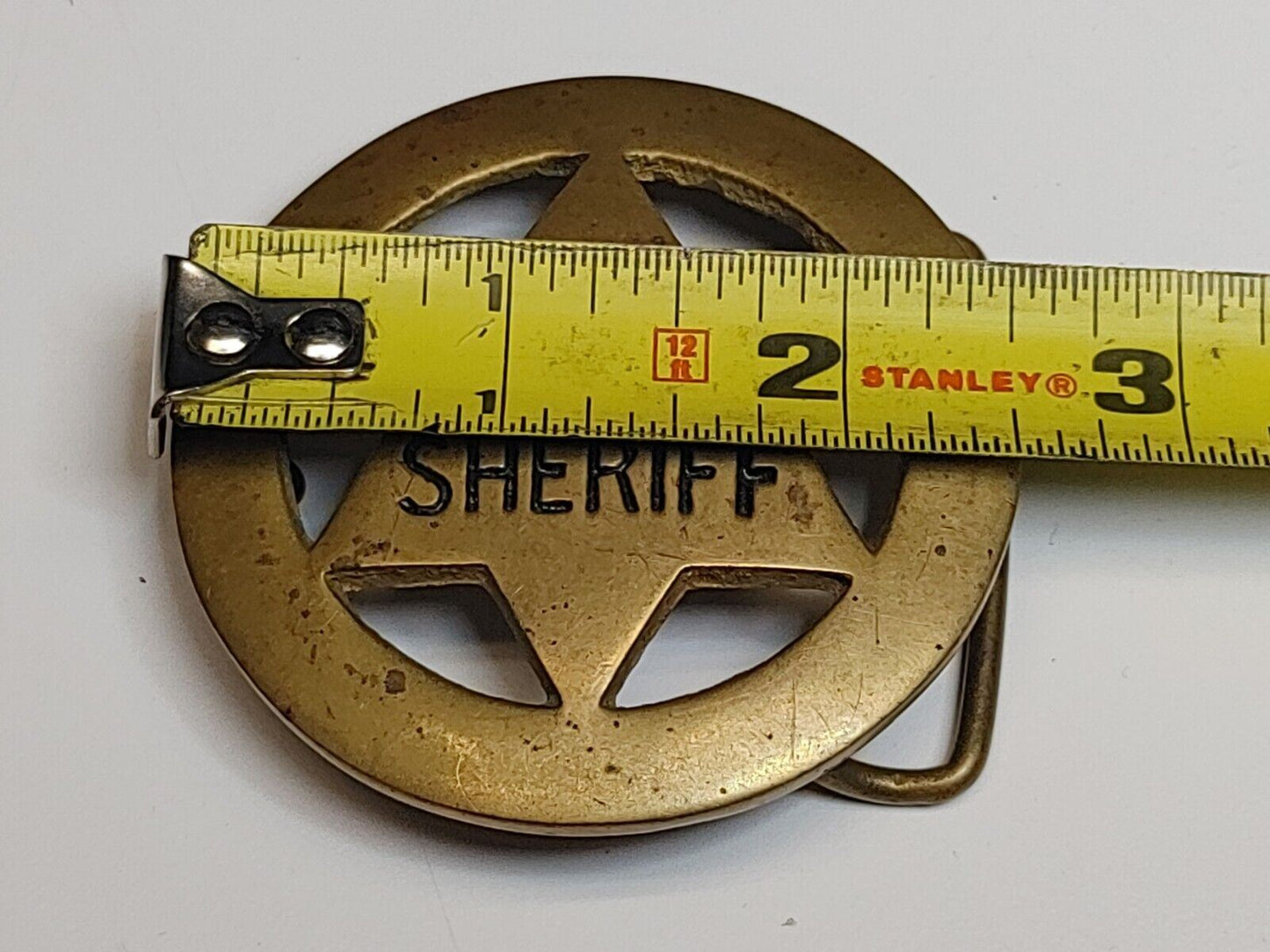 1970s **L.A. SHERIFF** LOS ANGELES CALIFORNIA SOLID BRASS BELT BUCKLE