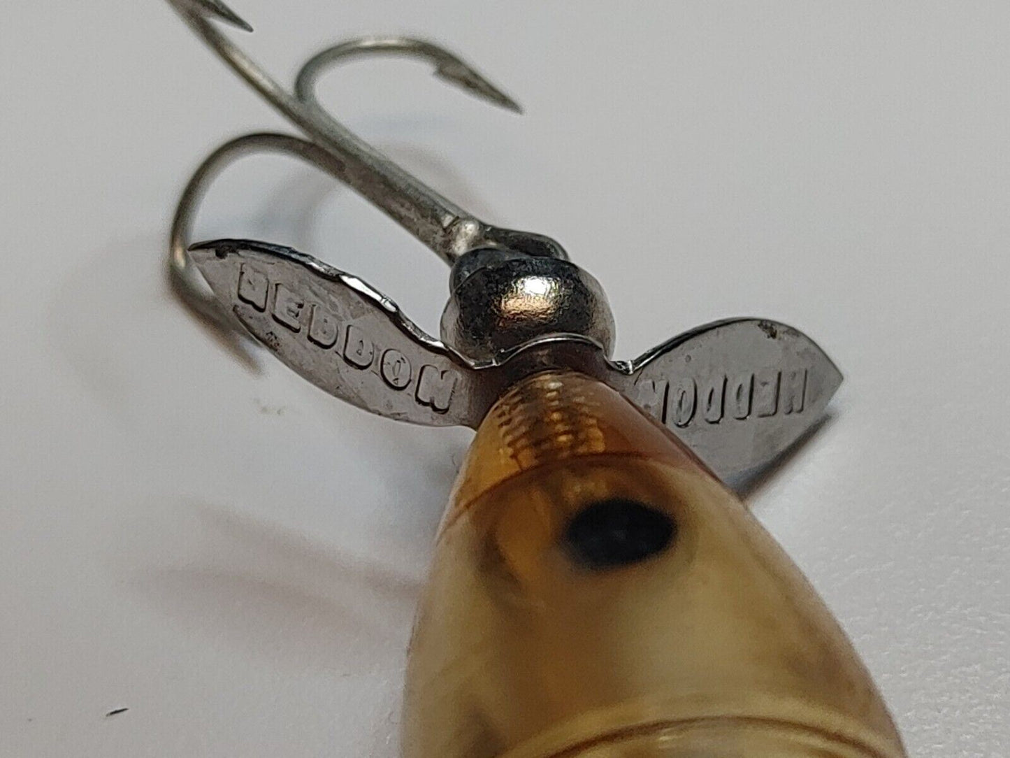 Super Tough Heddon Tiny Torpedo - Clear w/ 2 black dots - Vintage - No Corrosion