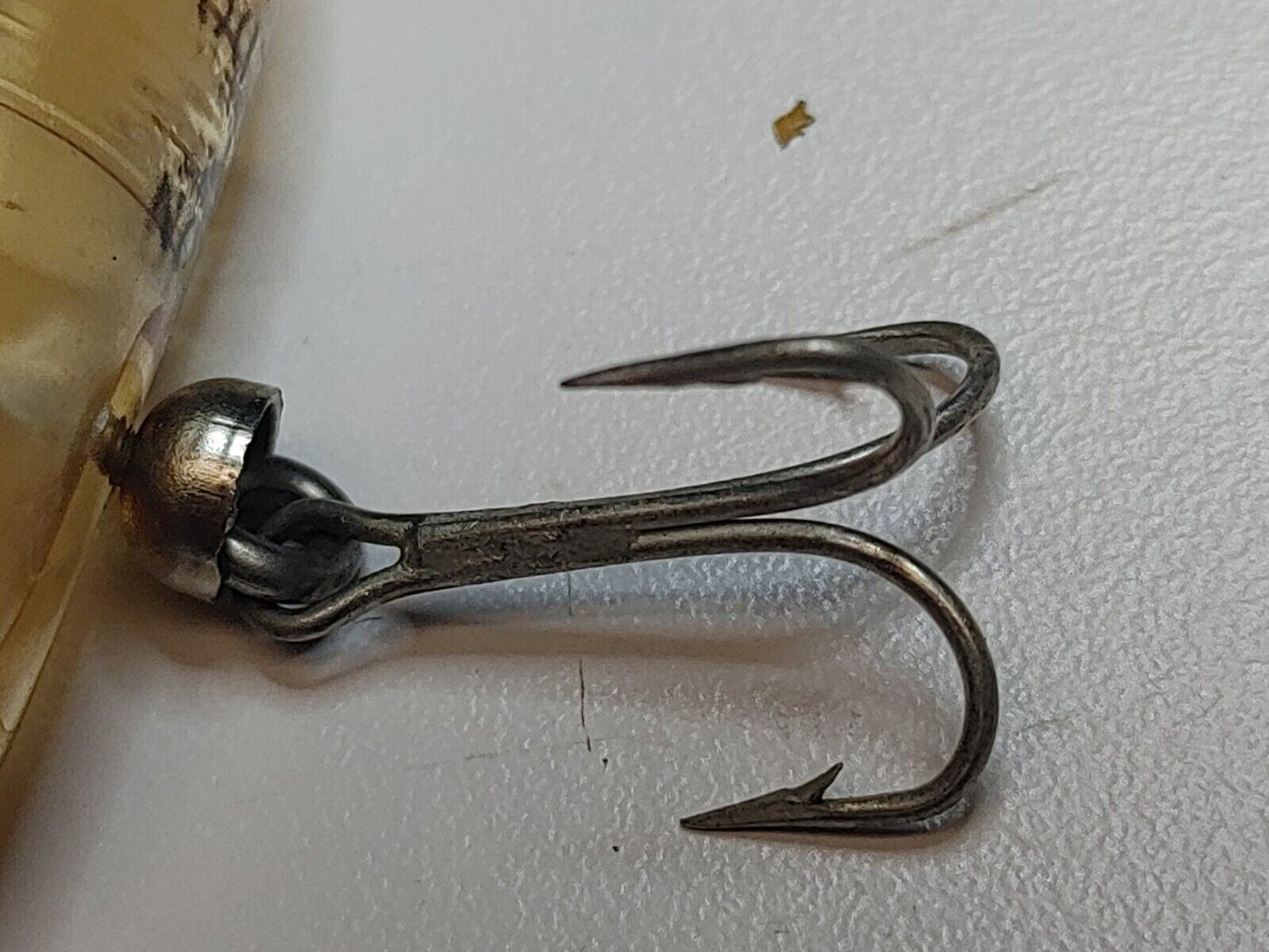 Super Tough Heddon Tiny Torpedo - Clear w/ 2 black dots - Vintage - No Corrosion