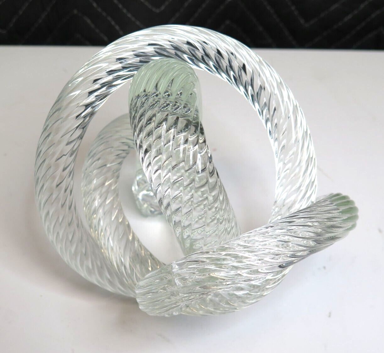 Mid-century Italian Blown Glass Signed Zanetti Twisted Rope Knot - 6" x 6"