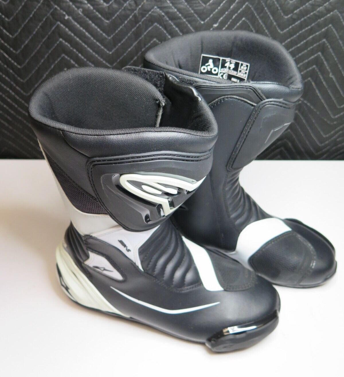 Alpinestars SMX S Men's Boots White/Black US Size 9.5 Euro 44 - Hardly worn