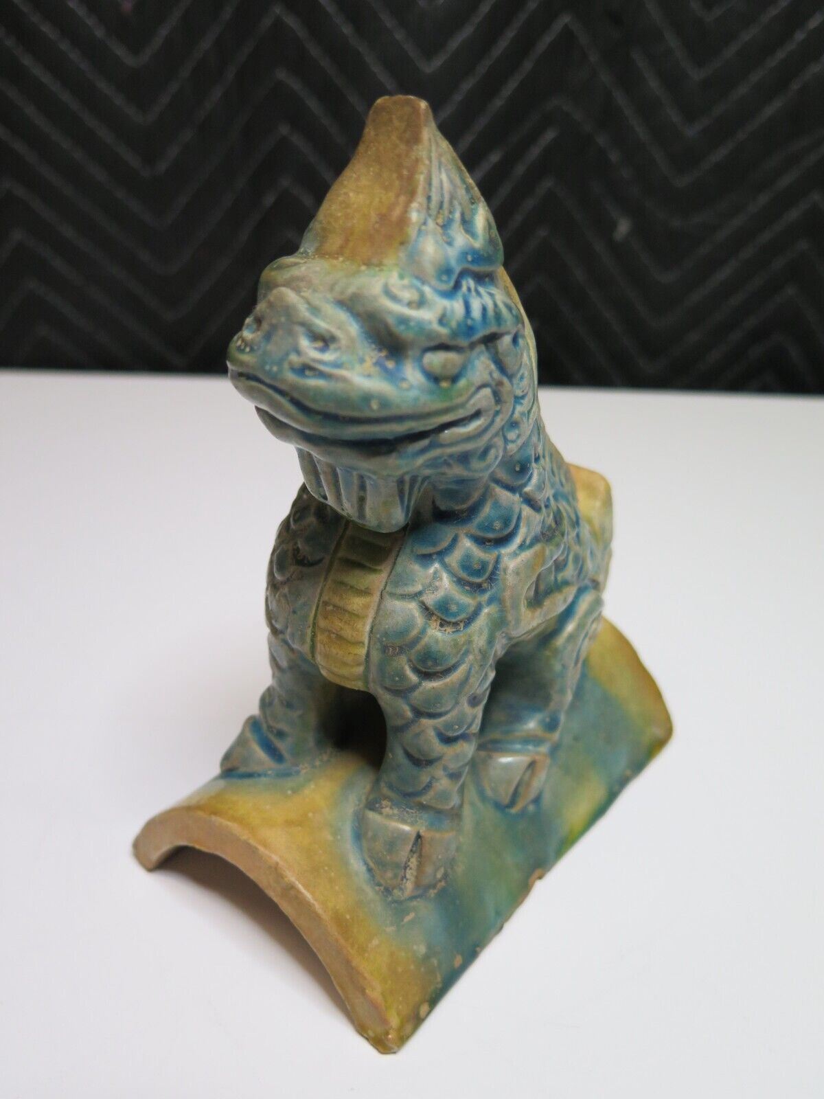 Antique / Vintage Chinese Foo Dog roof tile