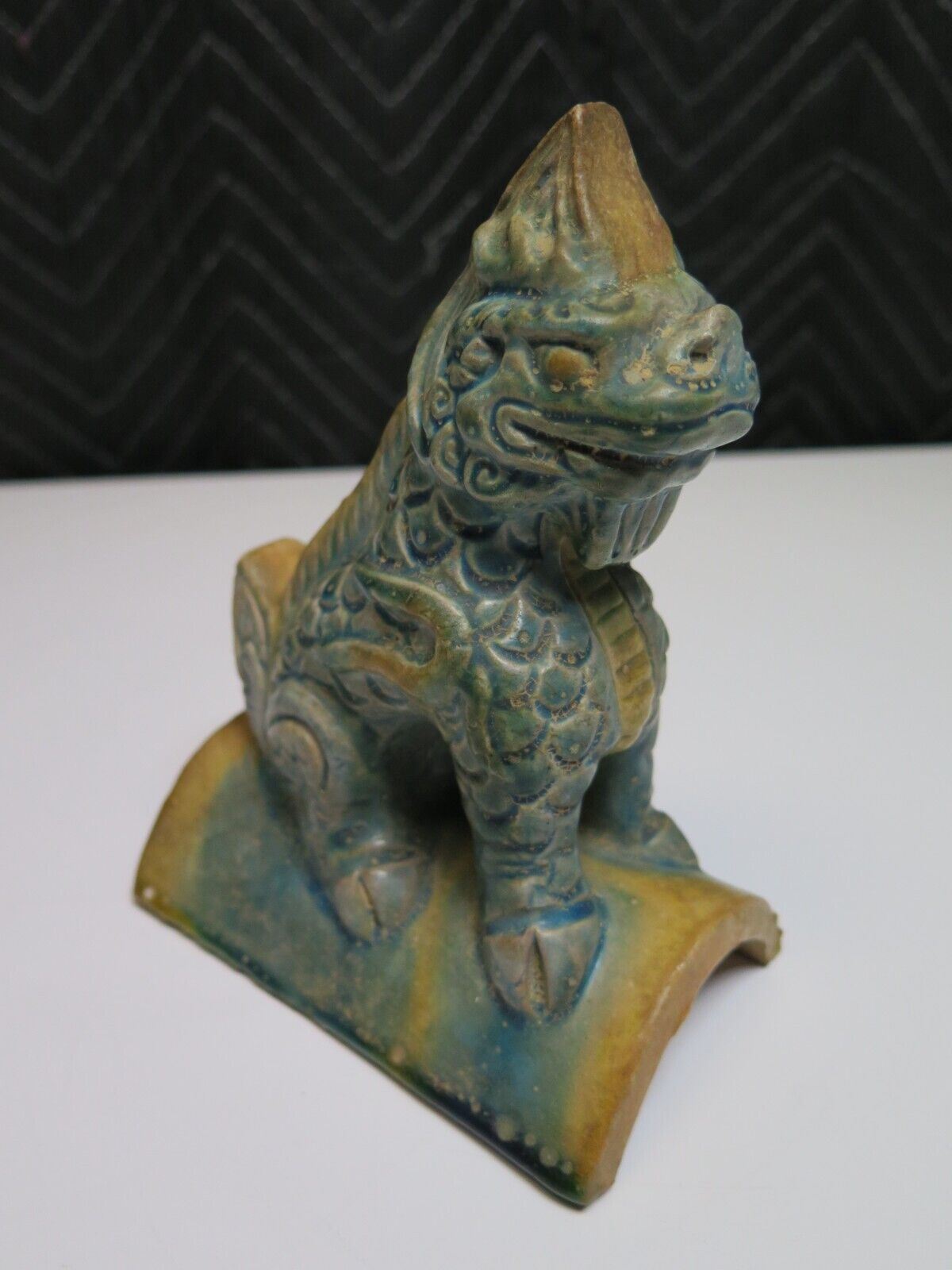 Antique / Vintage Chinese Foo Dog roof tile