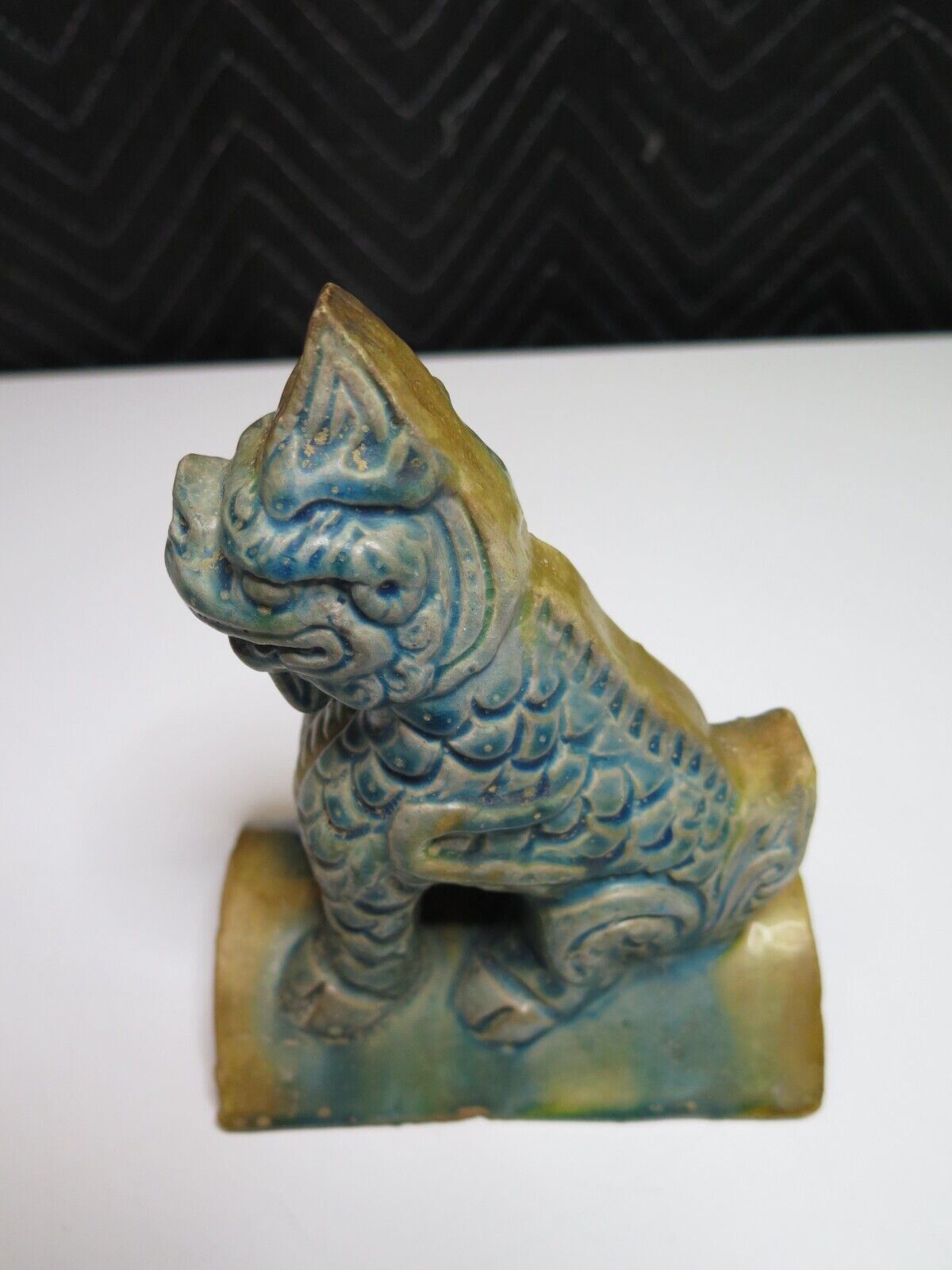 Antique / Vintage Chinese Foo Dog roof tile