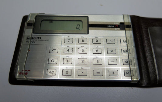 Vintage CASIO ML-720 Electronic Calculator with Leather Case Made in Japan