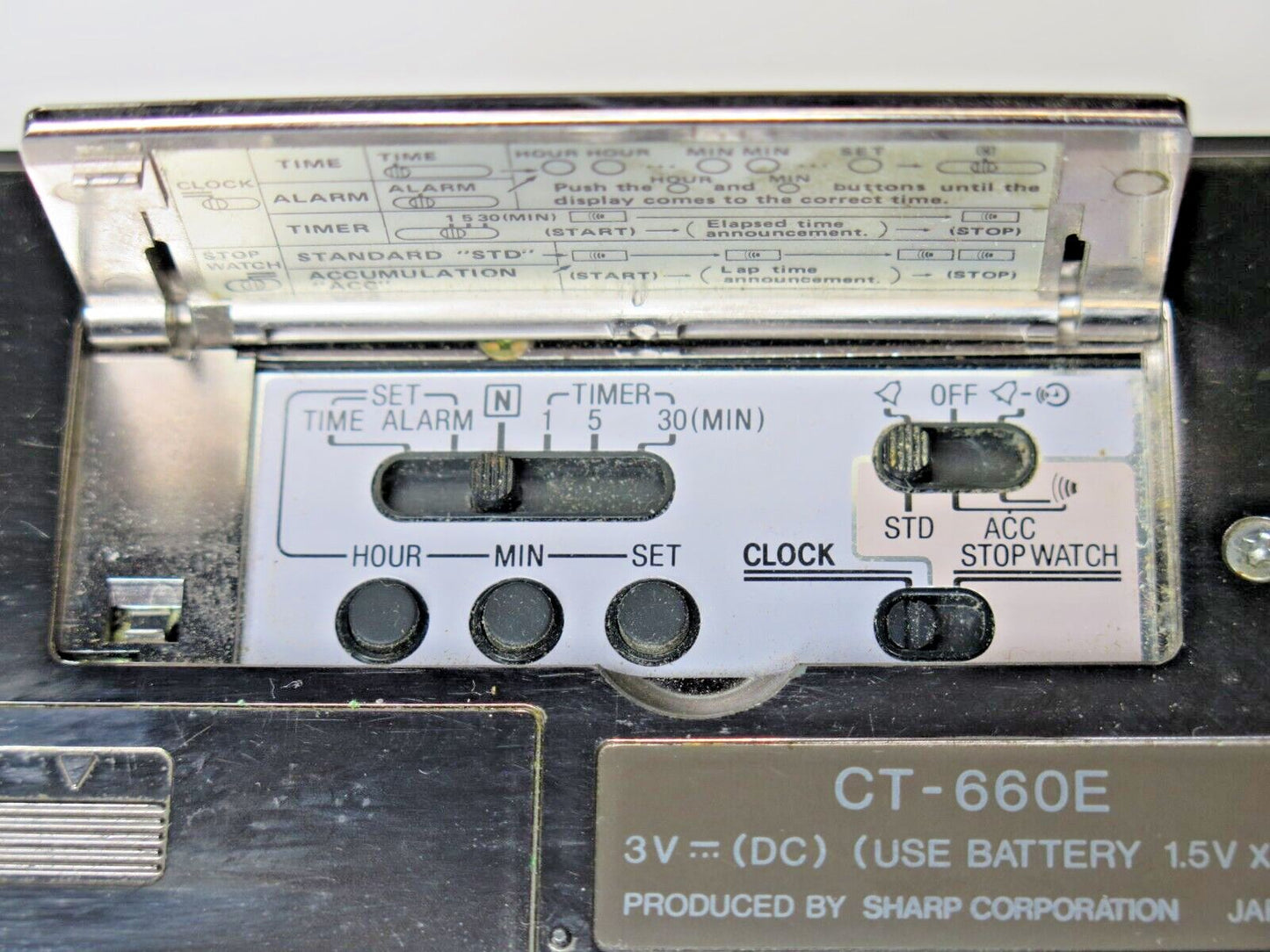 Vintage Sharp CT-660E Elsi Quartz Talking Clock, Alarm, Stop Watch, Works