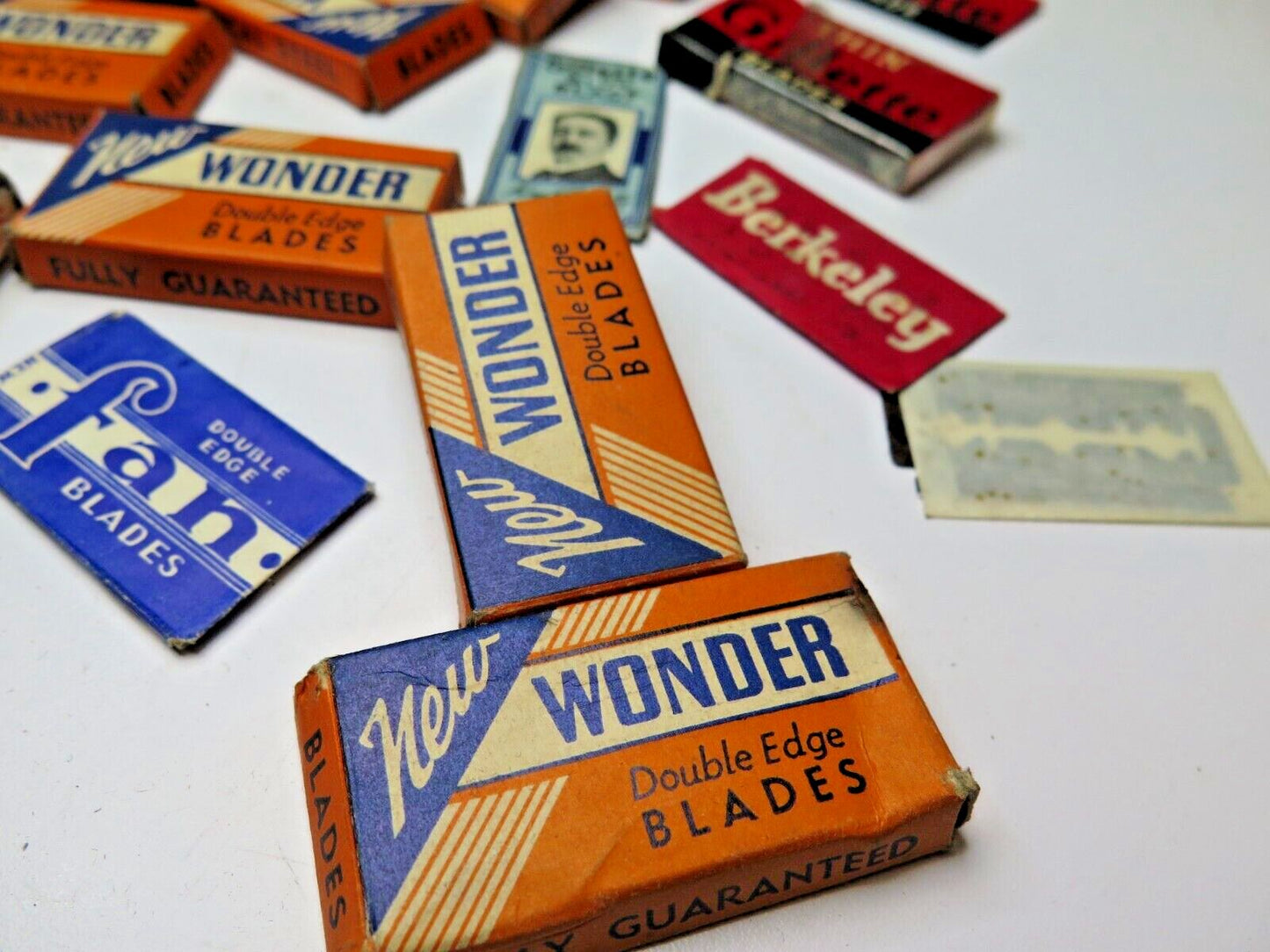 Vtg LOT 25+ boxes Double Edge RAZOR BLADES Gillette New Wonder Blue Eaglet Fan