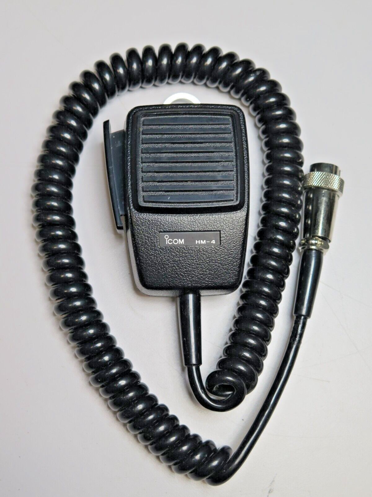 ICOM HM-4 Microphone w/ Coil Cable & 7 Pin Male Round Connector