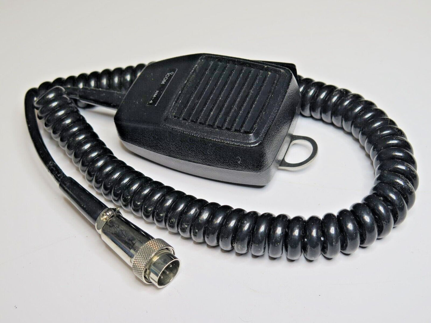 ICOM HM-4 Microphone w/ Coil Cable & 7 Pin Male Round Connector