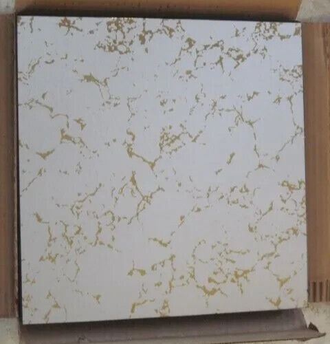 6x Gold Vein Tiles Panels Float Plate Glass Mirror 12” x 12” 70’s Vintage