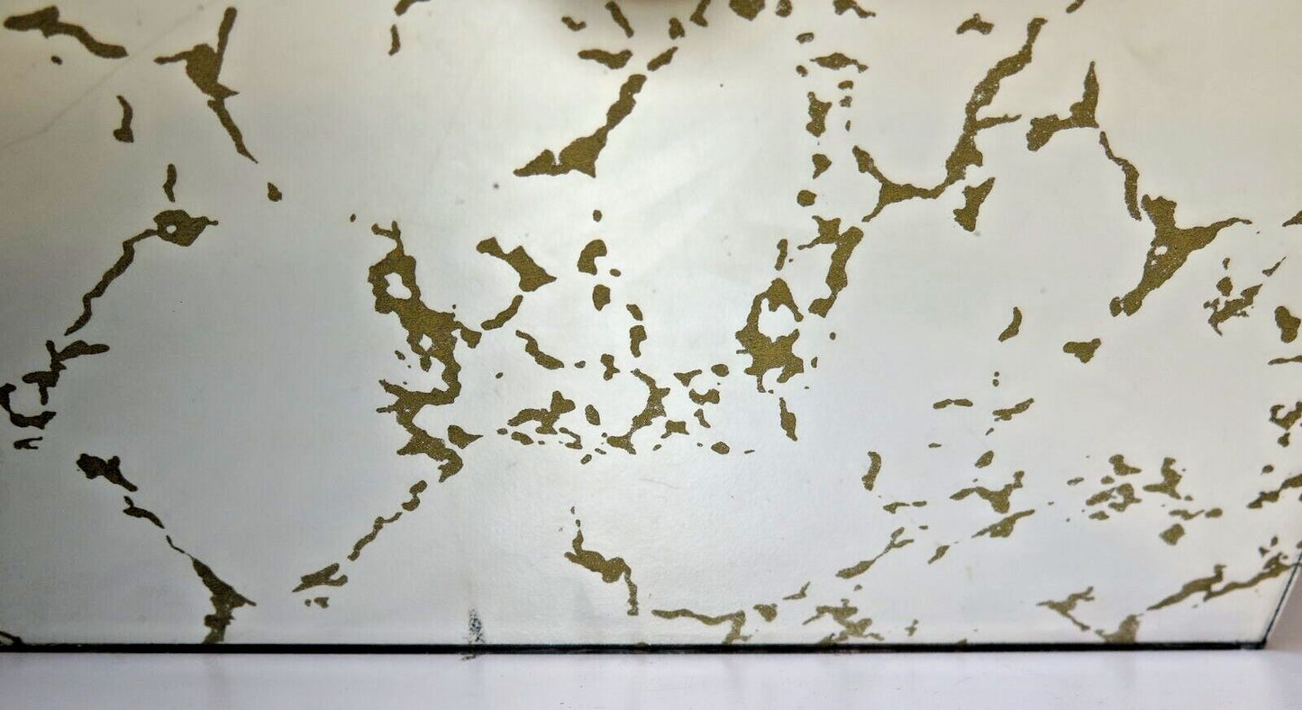 6x Gold Vein Tiles Panels Float Plate Glass Mirror 12” x 12” 70’s Vintage