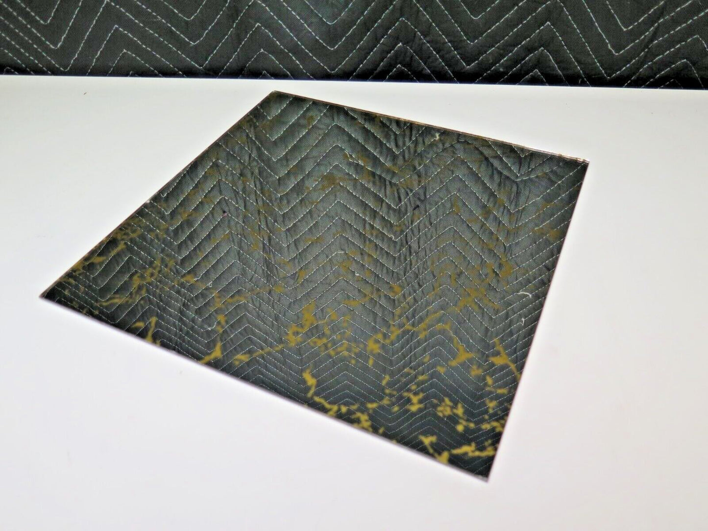 6x Gold Vein Tiles Panels Float Plate Glass Mirror 12” x 12” 70’s Vintage