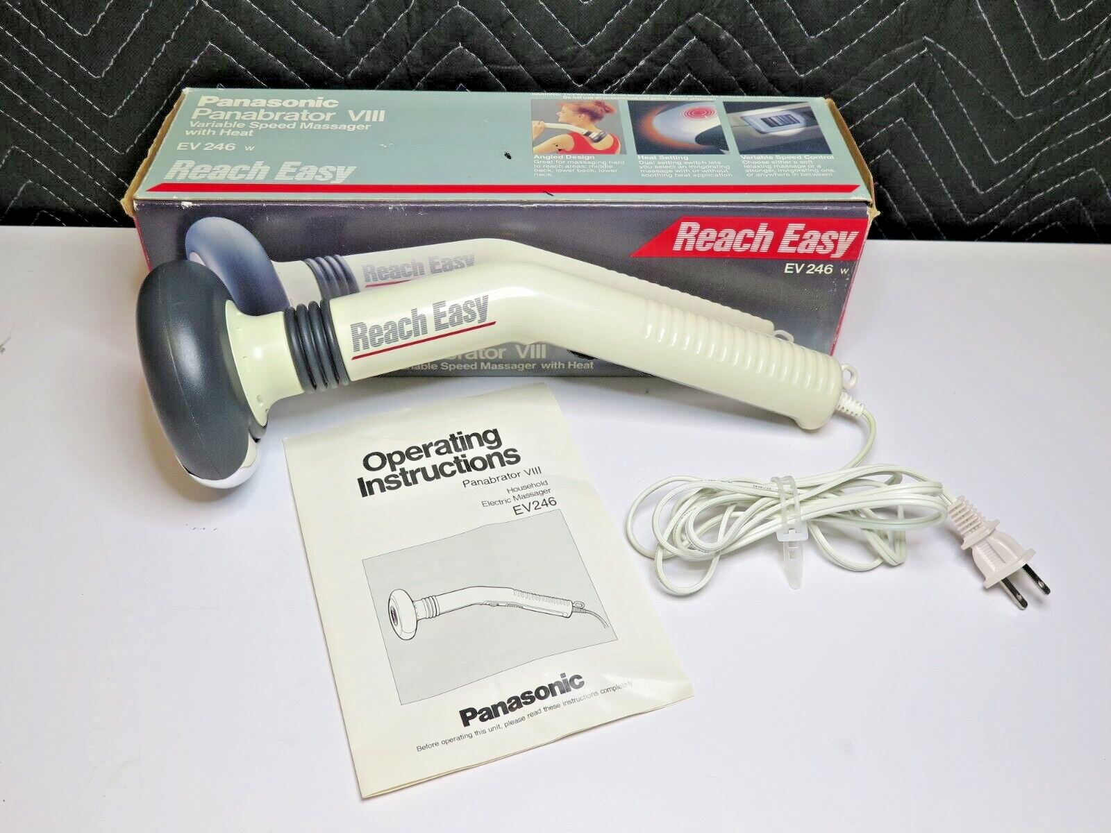 Panasonic Reach Easy Massager Ev246 Panabrator Variable Speed Heat Ext Ineedths 8515