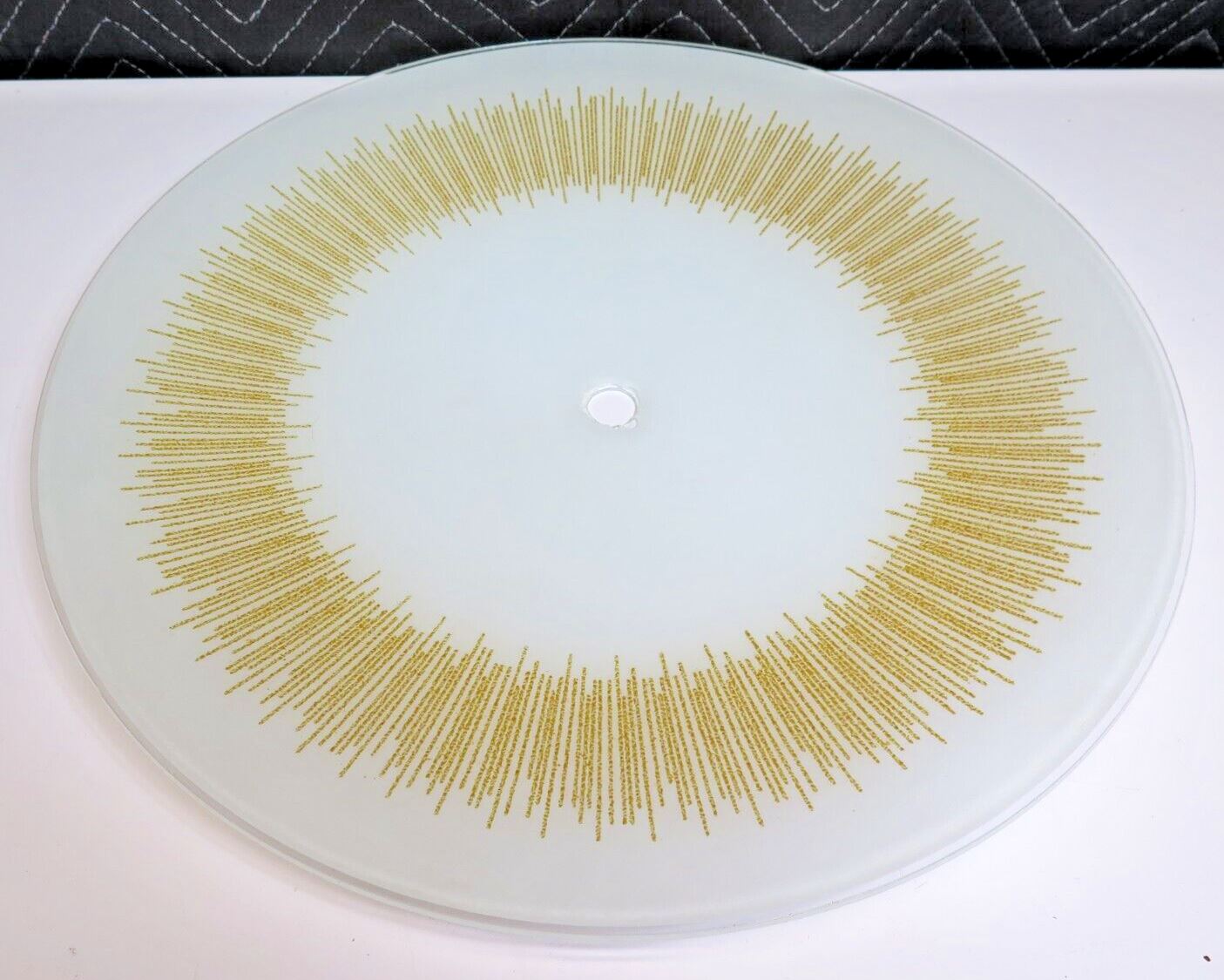 VINTAGE MCM Gold Starburst 16.5" ROUND Shade Ceiling Light Replacement Glass