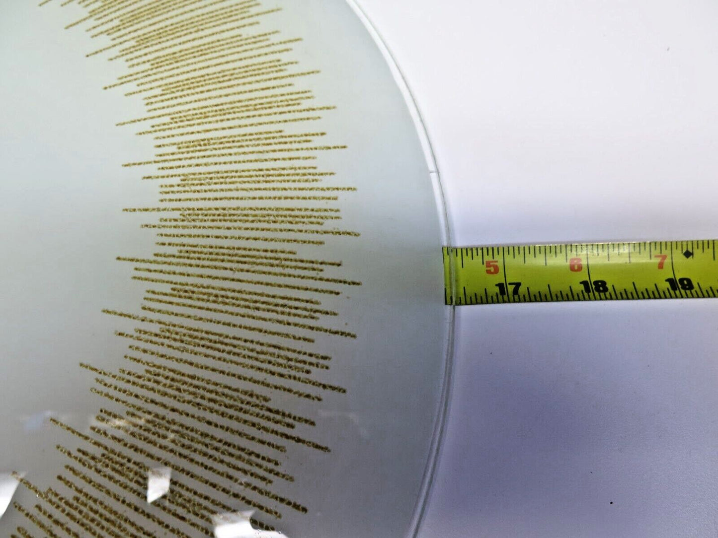 VINTAGE MCM Gold Starburst 16.5" ROUND Shade Ceiling Light Replacement Glass