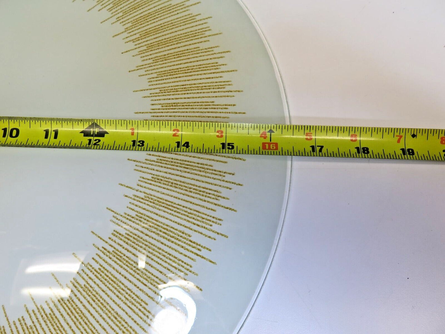 VINTAGE MCM Gold Starburst 16.5" ROUND Shade Ceiling Light Replacement Glass