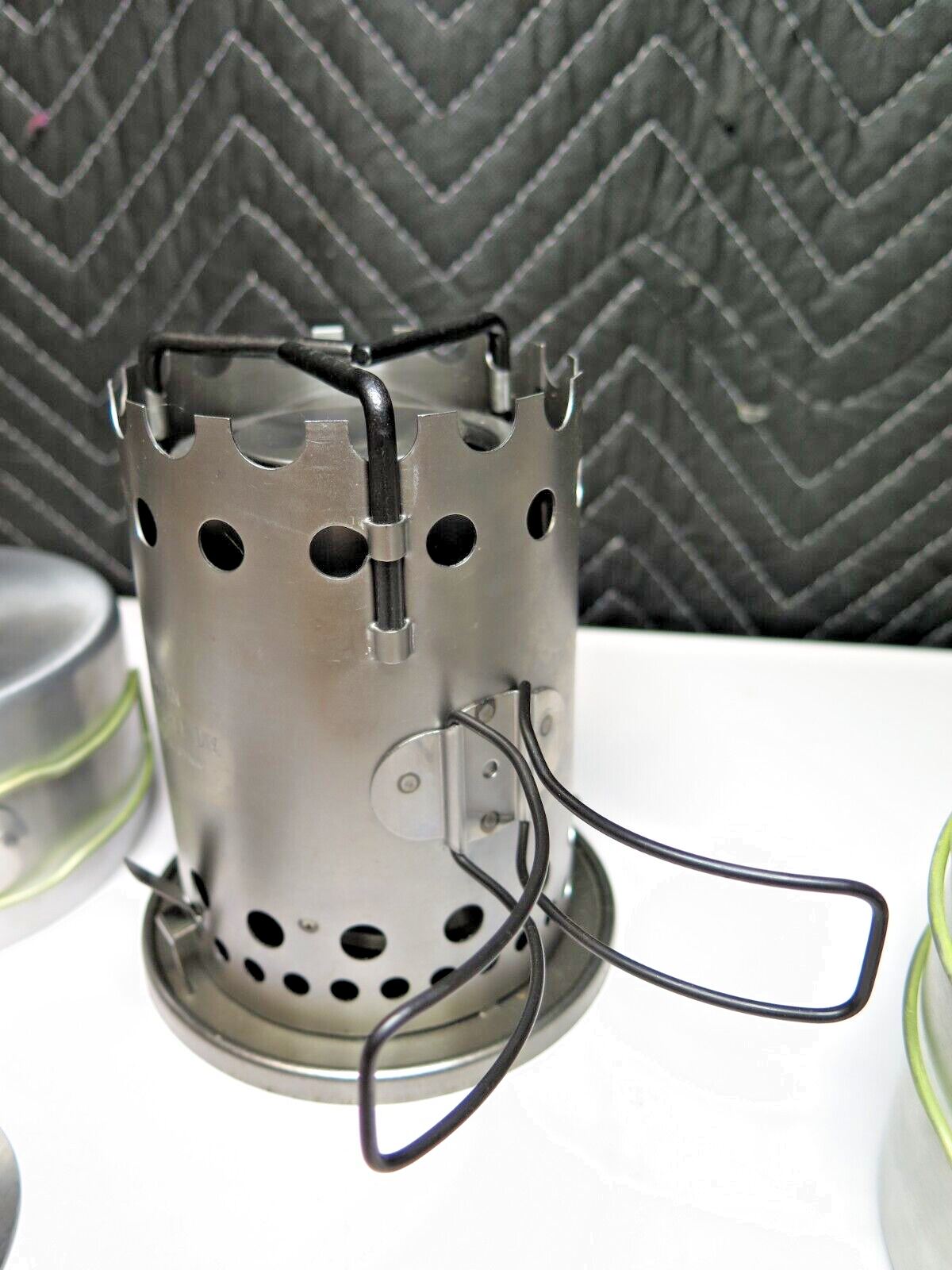 Unused Vulcan Safety Chef Single Burner Camp Stove Camp Pans Backpacking Vintage