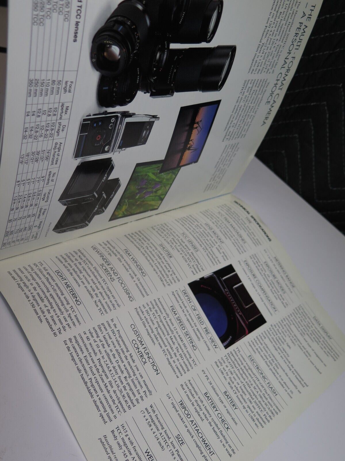 Very Clean Hasselblad 205 TCC Camera Catalog Brochure