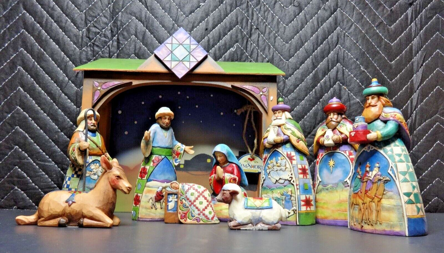 2007 Jim Shore 10 pc Miniature Nativity "Hand Carved" Resin 4008790 A