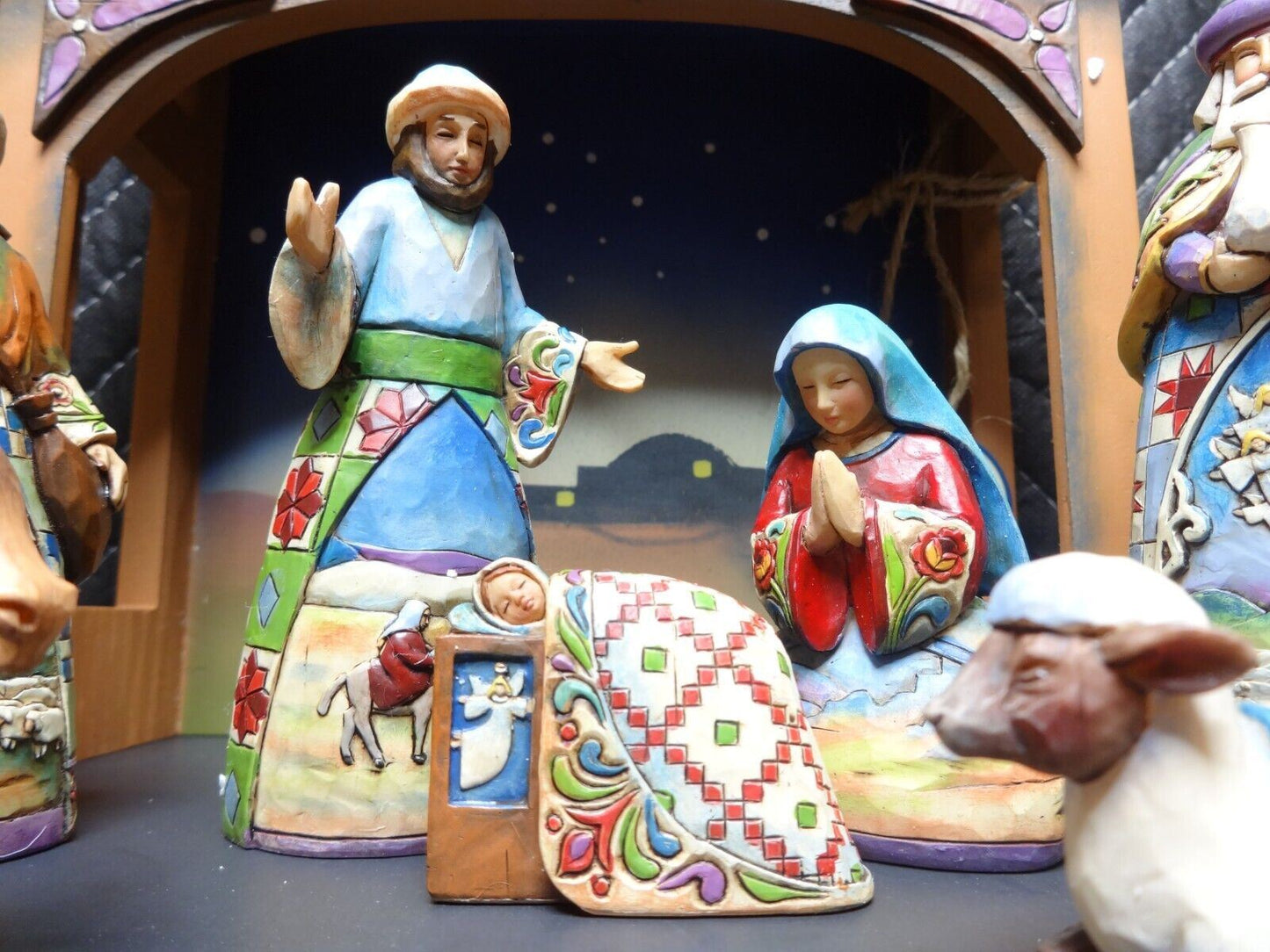 2007 Jim Shore 10 pc Miniature Nativity "Hand Carved" Resin 4008790 A