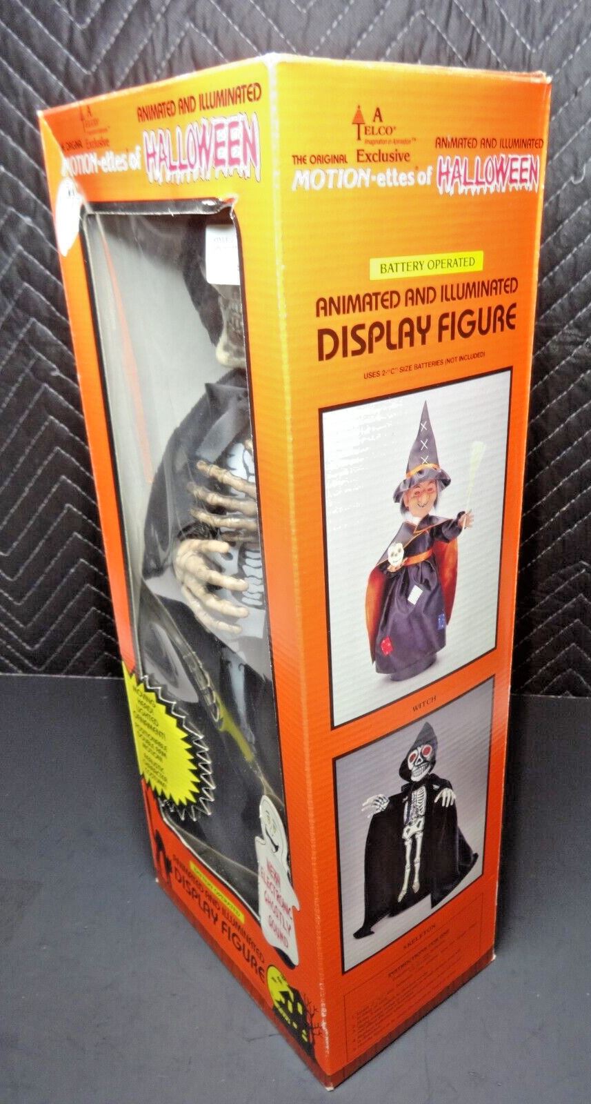 Vintage 1990 Telco Motion-ettes SKELETON Halloween Lights Up & Sound Effects