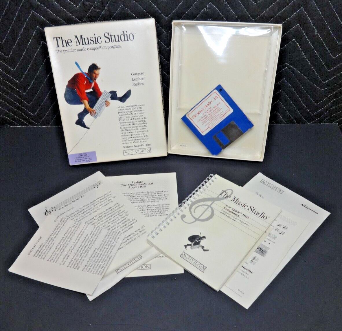 The Music Studio for Apple IIGS Audio Light / Activision 3.5" Floppy Box Papers