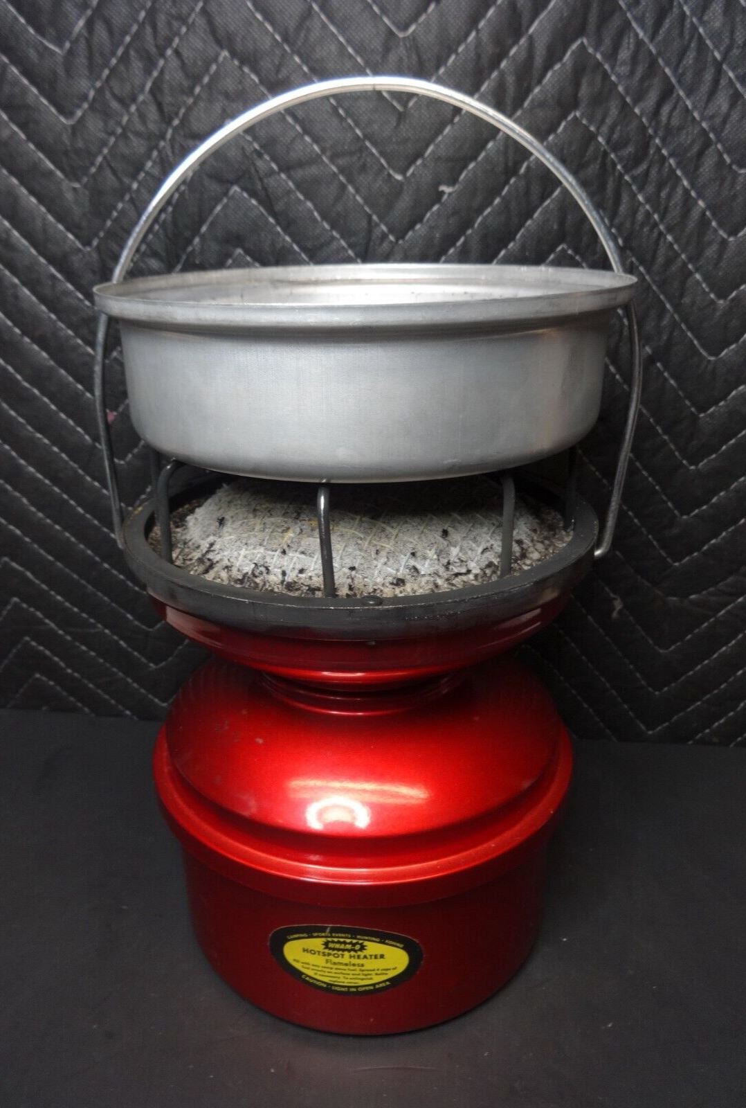 Vintage 1950s WHAM-O Safe FLAMELESS Hot Spot Catalytic Camping Stove Heater Red
