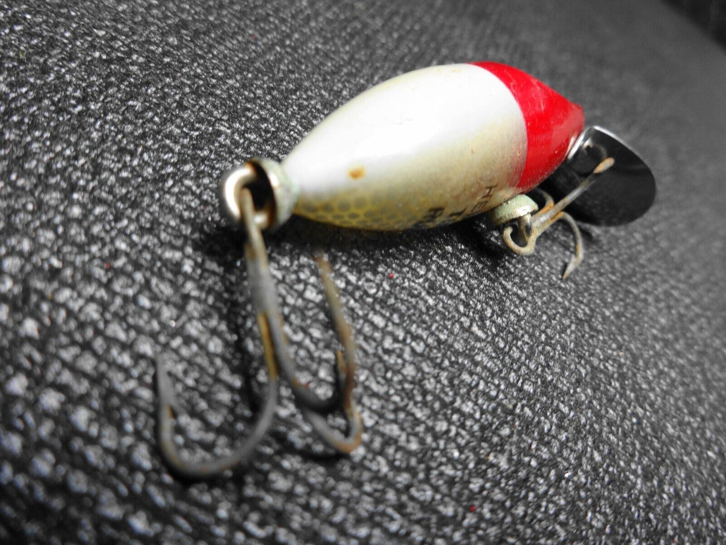 Vintage Heddon Midget River Runt Fishing Lure - Red w/ Shiner Scale