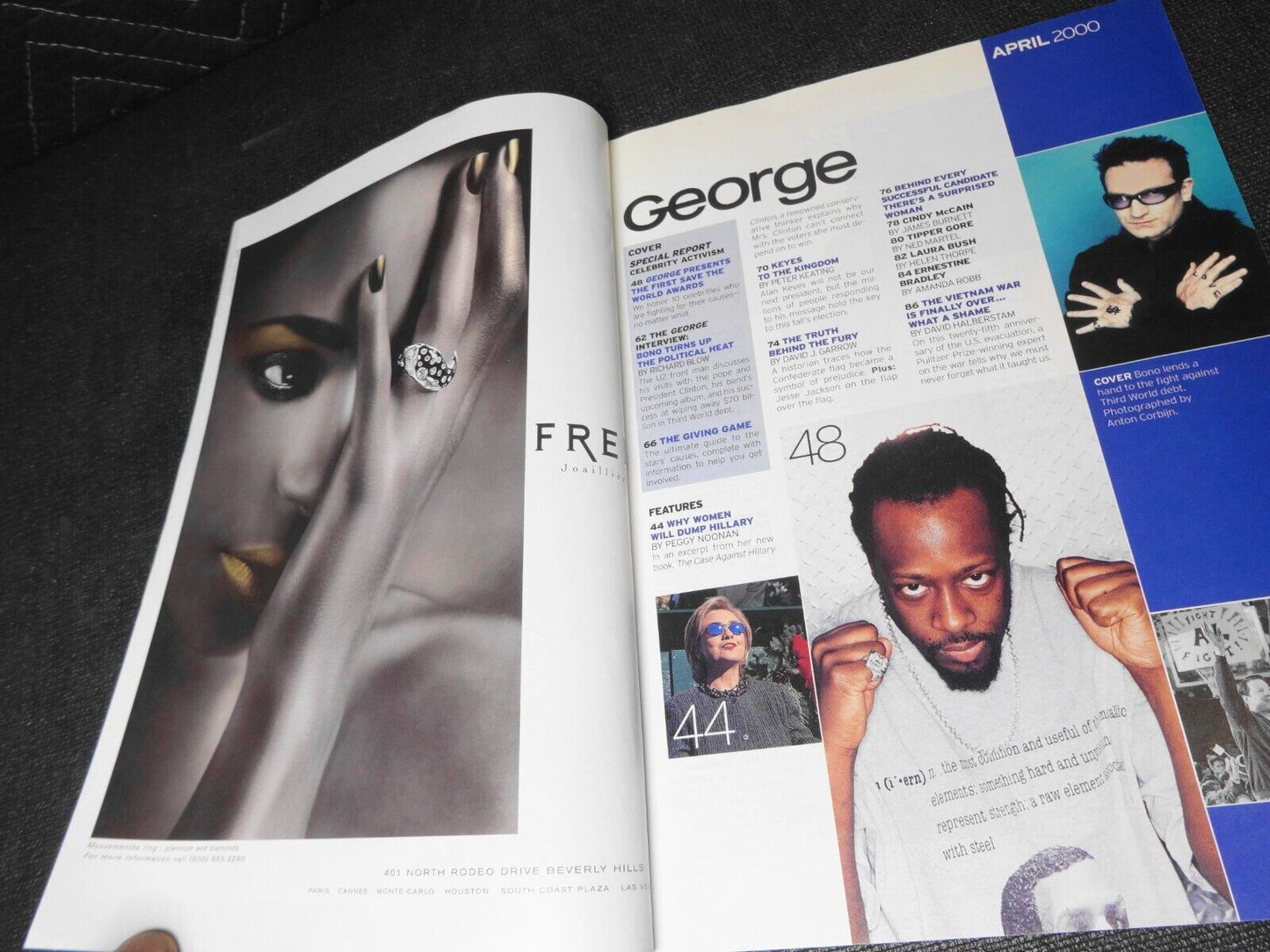 2000 April GEORGE - JFK Jr Magazine - Bono