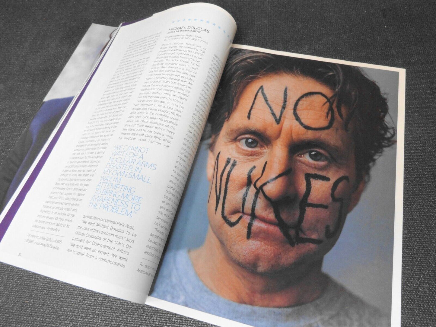 2000 April GEORGE - JFK Jr Magazine - Bono