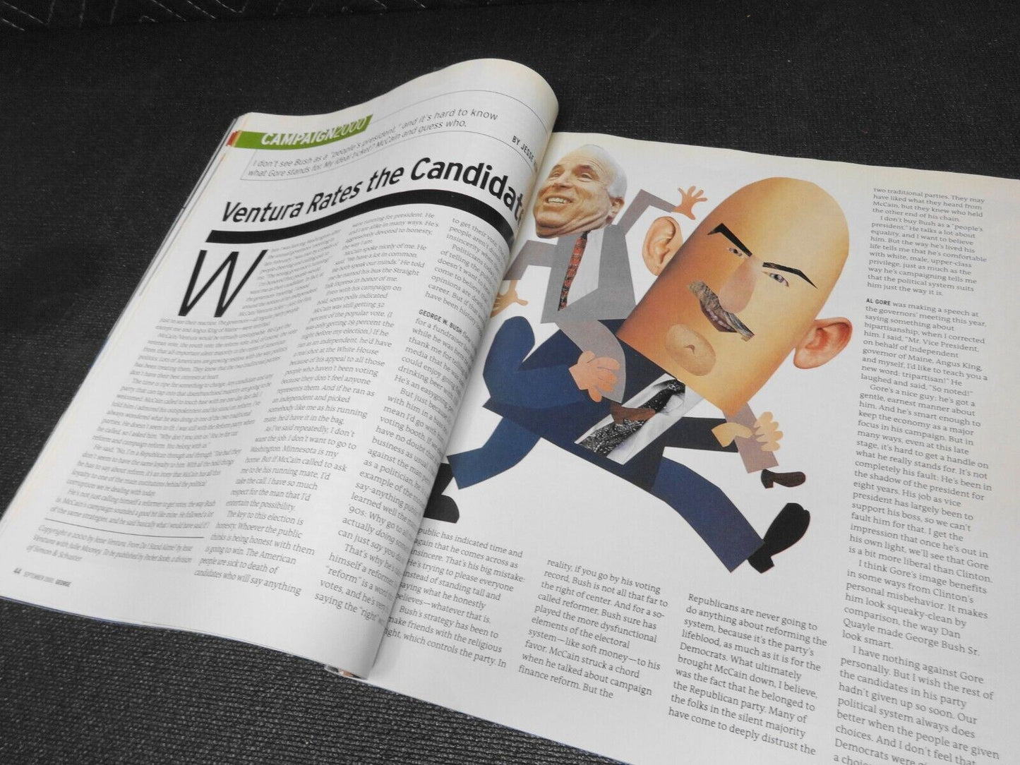 John JFK Kennedy Jr George Magazine September 2000 Cindy Crawford & Gerber Cover