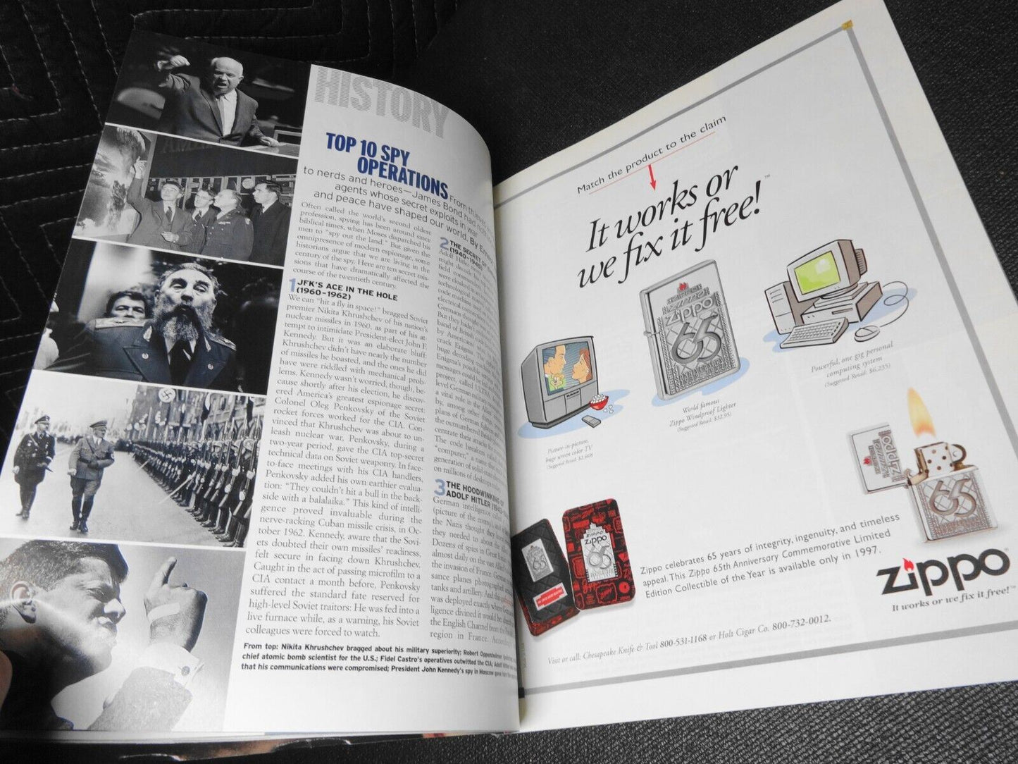 George Magazine October 1997 Spy Issue, Top 10 Spy Missions, The CIA