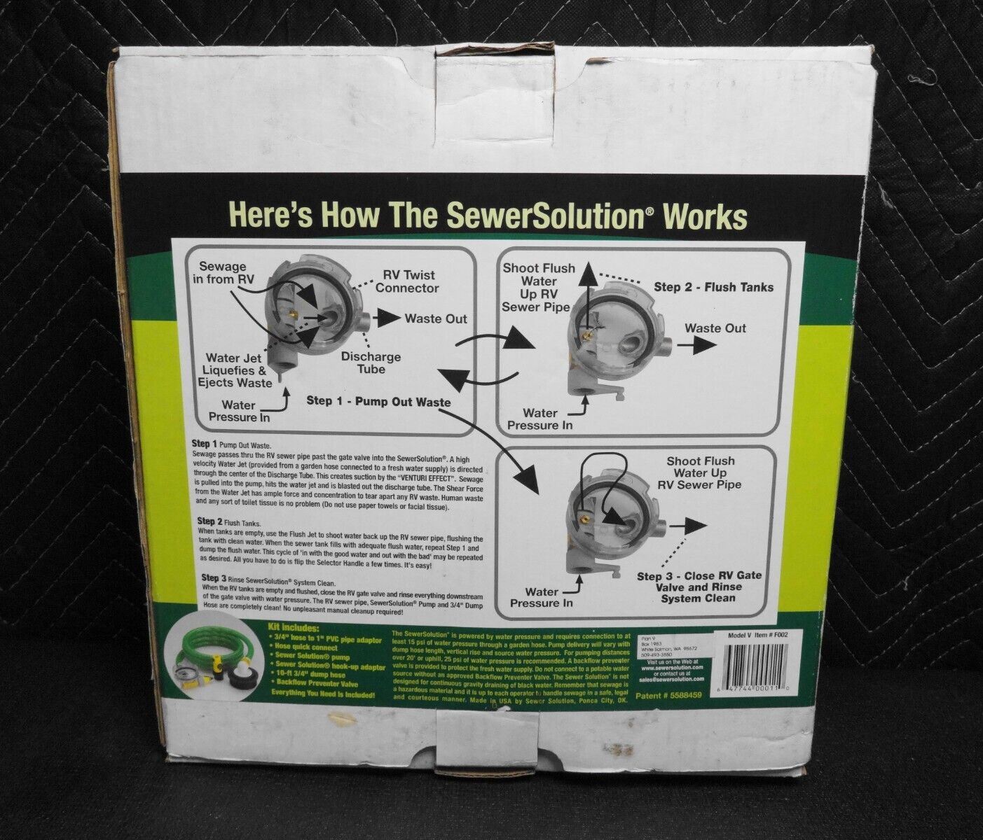 VALTERRA SS01 THE SEWER SOLUTION SYSTEM & RV WASTEWATER PUMP KIT 10' HOSE