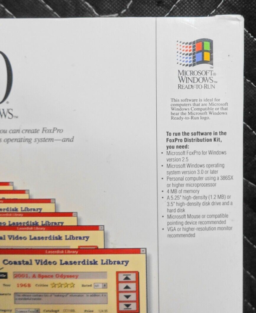 NOS Sealed Microsoft FoxPro Distribution Kit V 2.5 for Windows on 3.5" & 5.25"