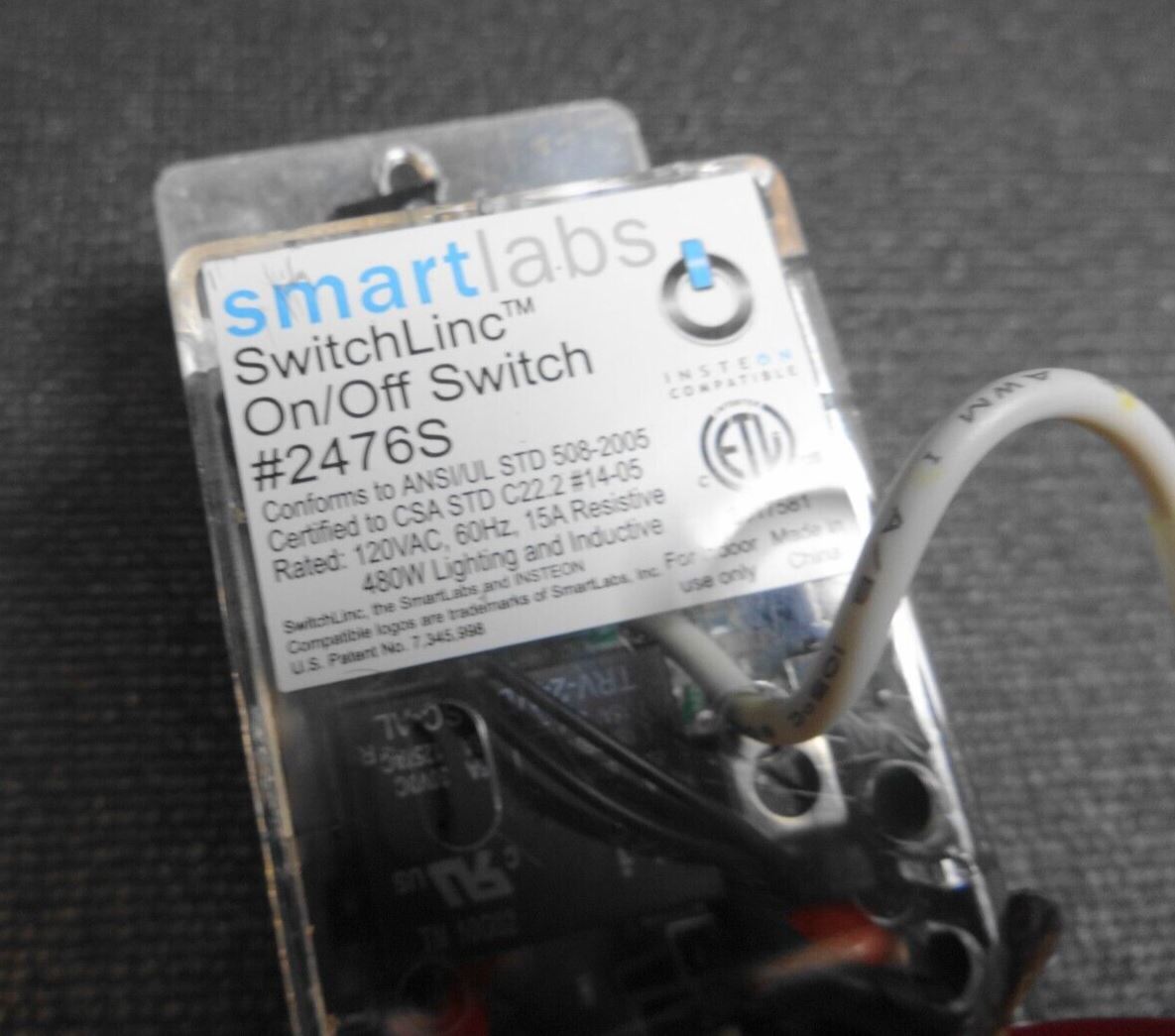 INSTEON Smartlabs Switchlinc In-Wall Dimmer 2476S - White