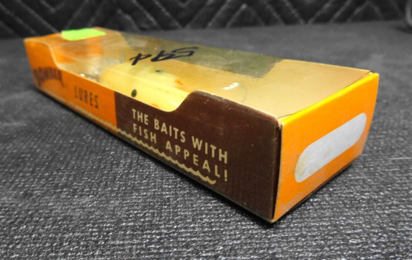 Old Package Bomber Deep Runner Lure Bass crankbait 4" white w/ silver glitter