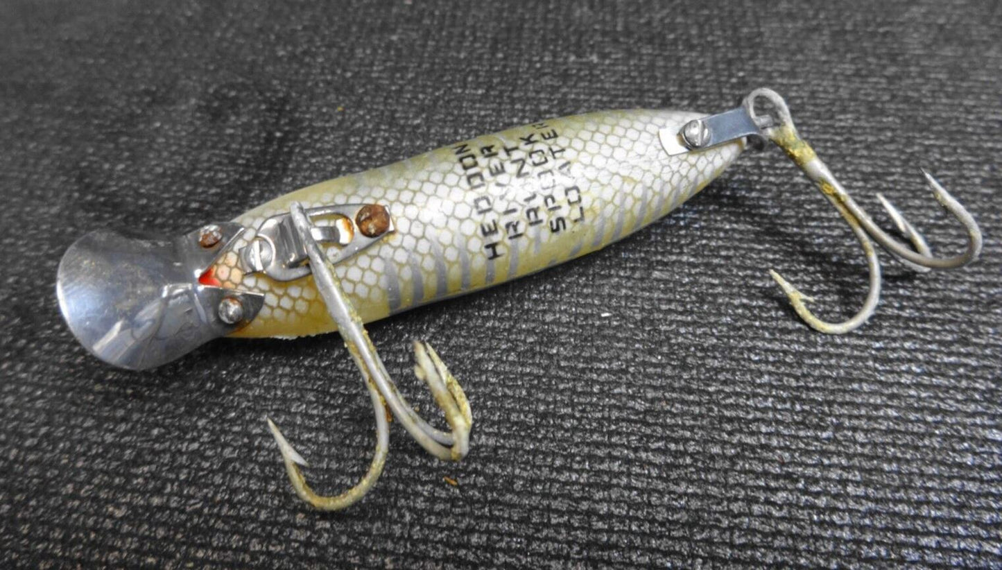 Vintage Heddon River Runt Spook Floater Yellowfish Shore