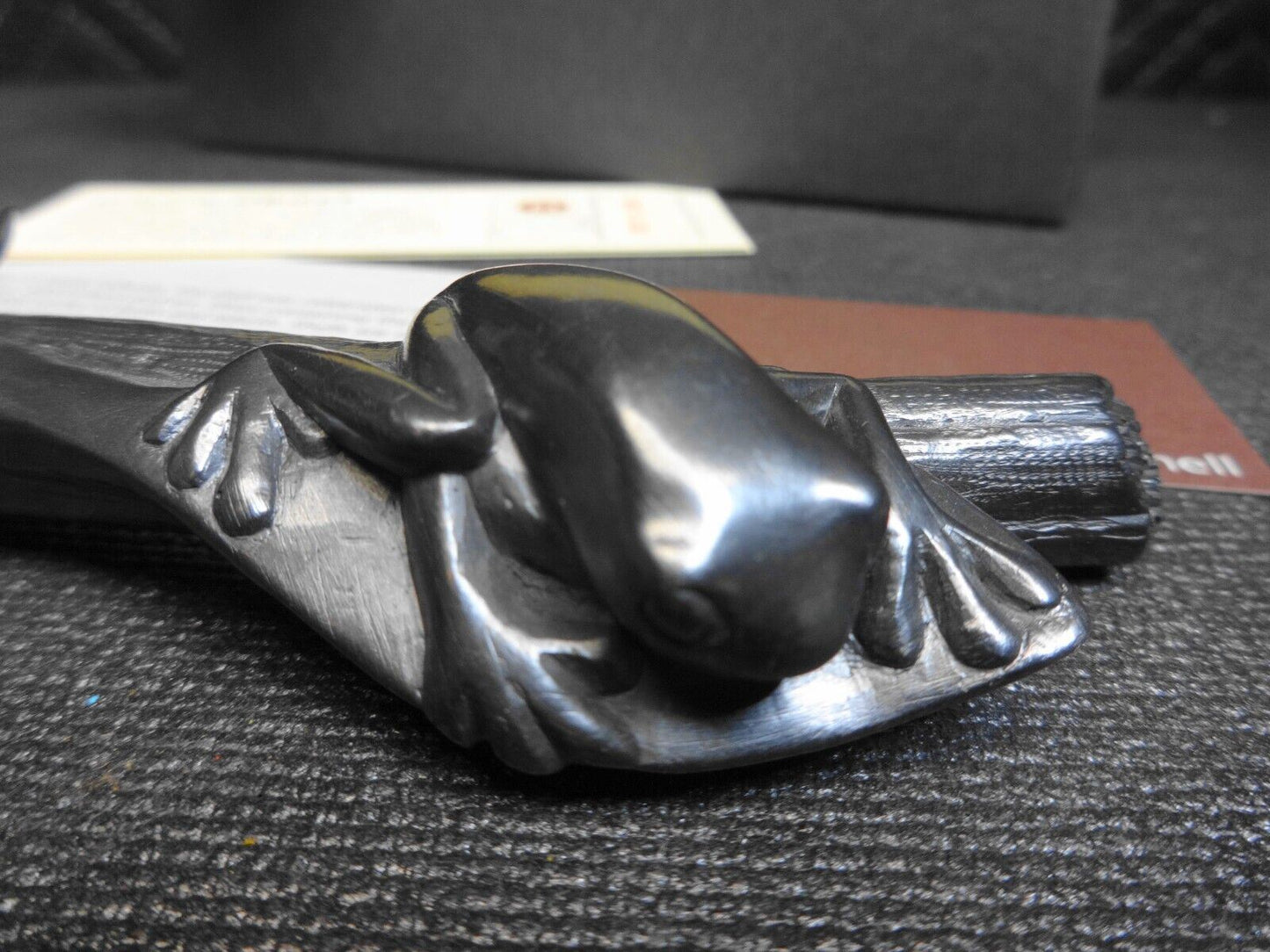 Angelio Batle Graphite Object Frog on Stick - 2008 Retired Art Sculpture Pencil