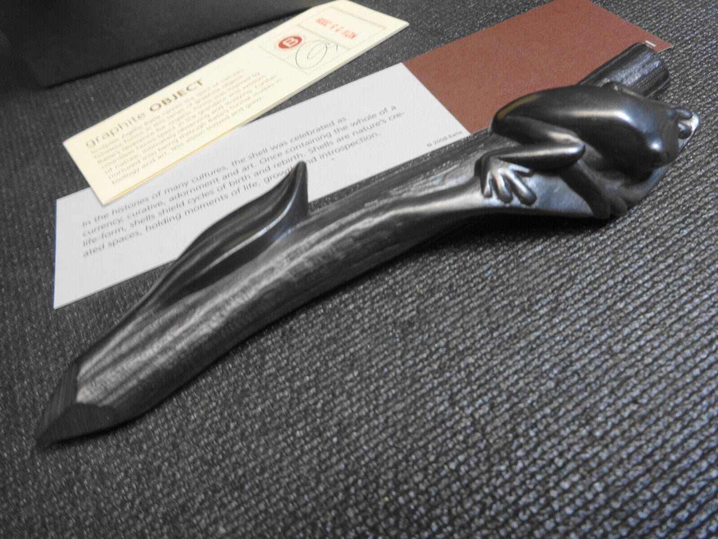 Angelio Batle Graphite Object Frog on Stick - 2008 Retired Art Sculpture Pencil