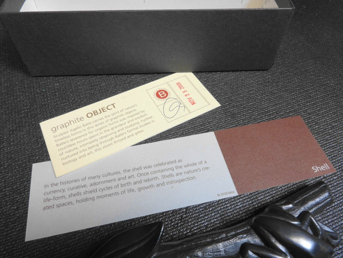 Angelio Batle Graphite Object Frog on Stick - 2008 Retired Art Sculpture Pencil