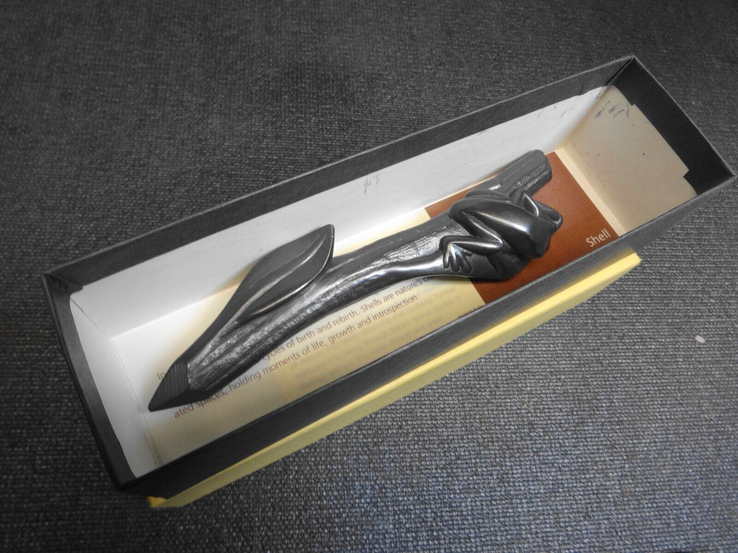 Angelio Batle Graphite Object Frog on Stick - 2008 Retired Art Sculpture Pencil