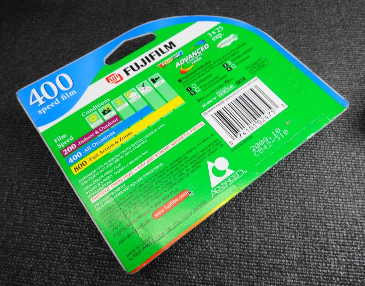 FujiFilm 24mm, 400 Speed, 3PK, 25 Exposures Advanced Photo Sys, Exp: 10/08