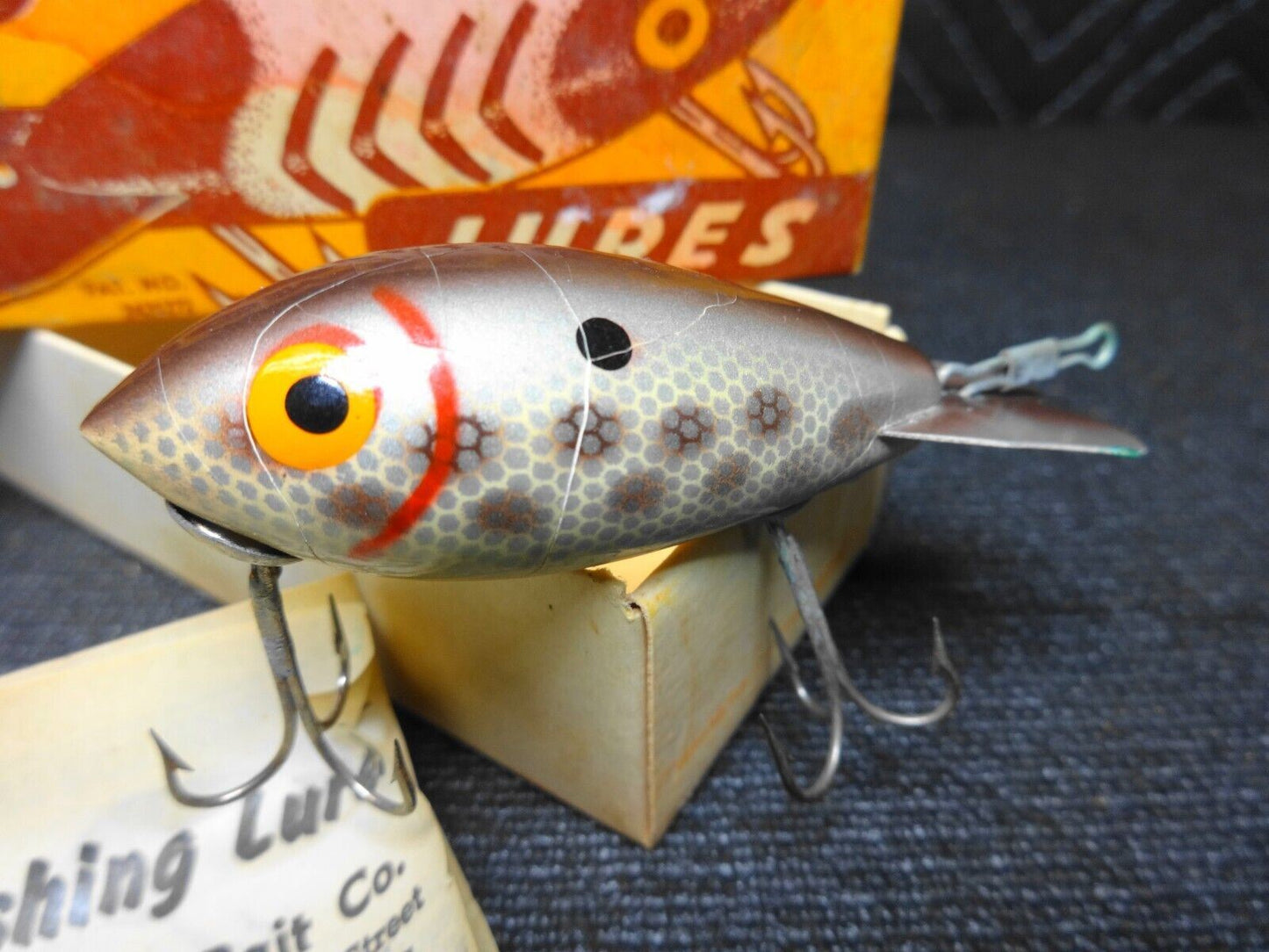 Old Package Bomber Deep Running Lure Crankbait 3.5" - Gray in Box - V8319-B