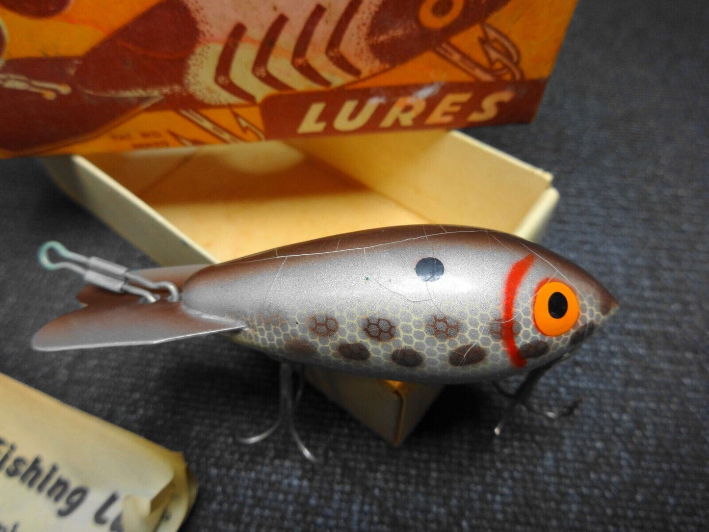 Old Package Bomber Deep Running Lure Crankbait 3.5" - Gray in Box - V8319-B