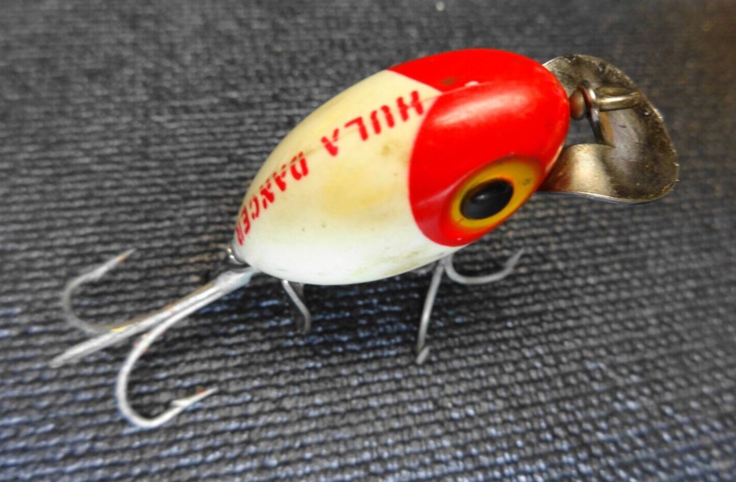 Vintage Fred Arbogast Spin Hula Dancer Red White crankbait lure