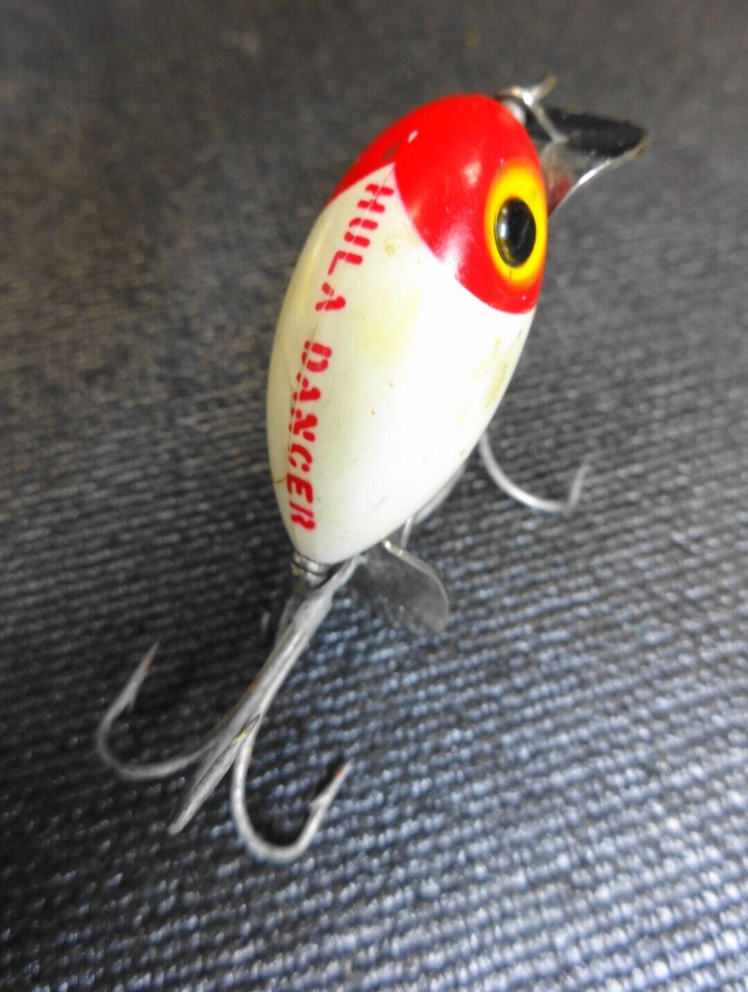 Vintage Fred Arbogast Spin Hula Dancer Red White crankbait lure