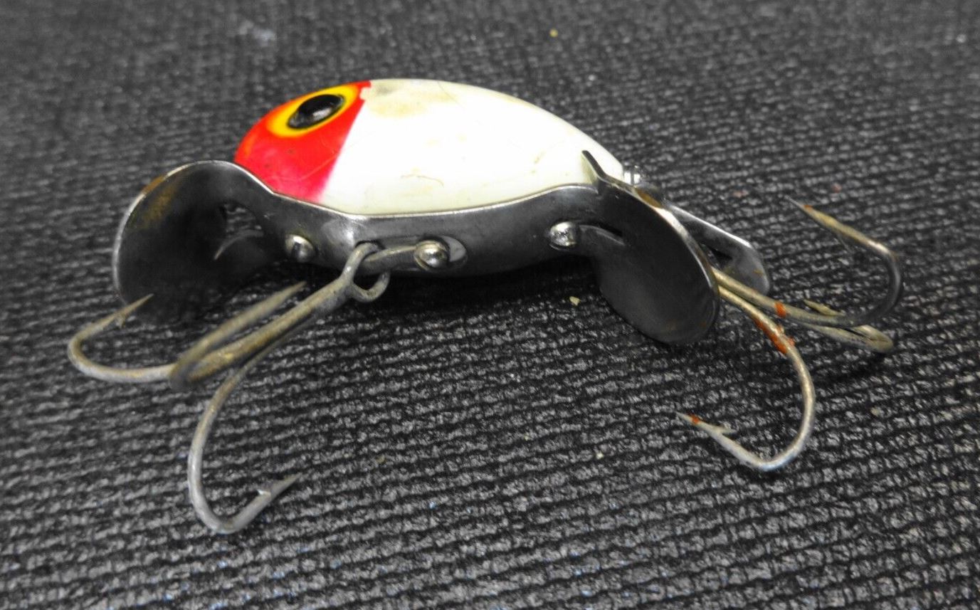 Vintage Fred Arbogast Spin Hula Dancer Red White crankbait lure