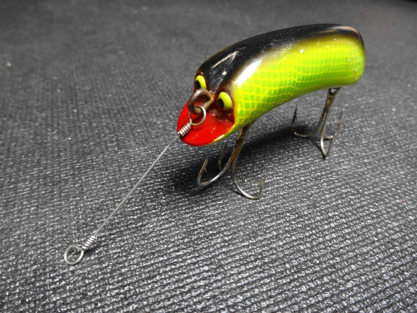 P K Bright Eyes Vintage Fishing Lure, Perch - Nice Old Wood Lure