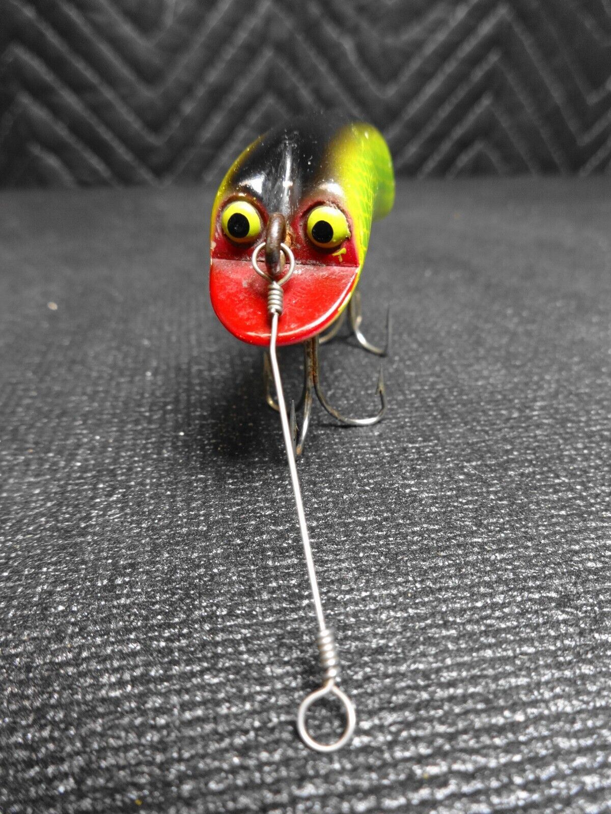 P K Bright Eyes Vintage Fishing Lure, Perch - Nice Old Wood Lure